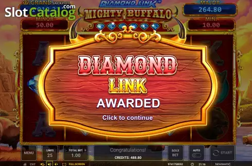 Скрин7. Diamond Link Mighty Buffalo слот