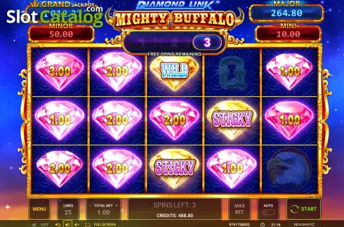 Скрин8. Diamond Link Mighty Buffalo слот