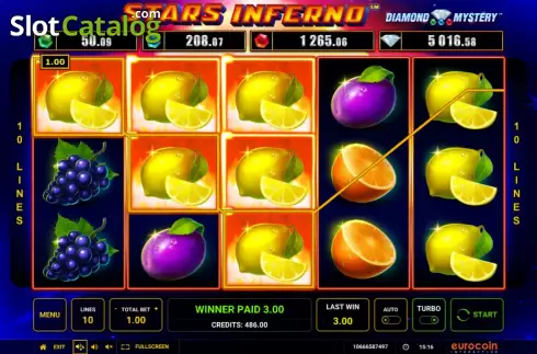 Скрин3. Diamond Mystery Stars Inferno слот