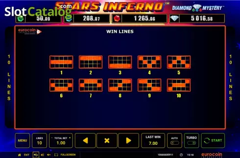 Скрин7. Diamond Mystery Stars Inferno слот
