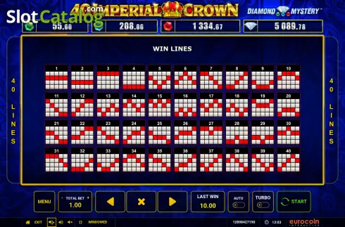 Скрин7. Diamond Mystery 40 Imperial Crown слот