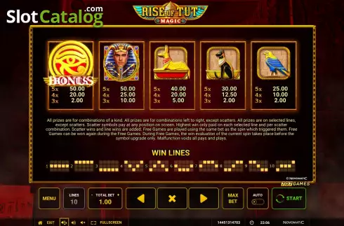 Скрин6. Rise of Tut Magic слот
