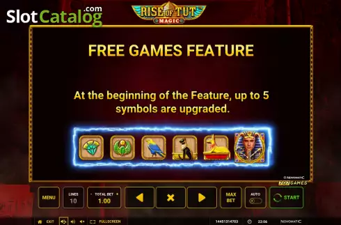 Скрин9. Rise of Tut Magic слот