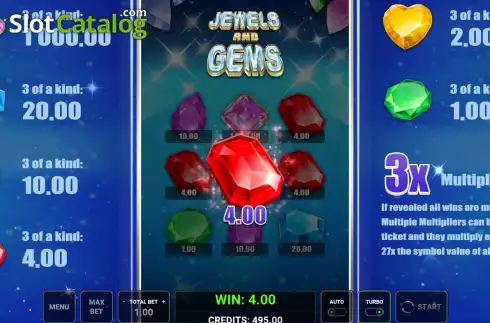 Скрин3. Jewels and Gems слот