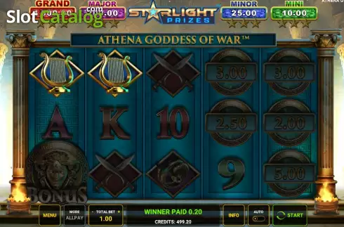 Скрин3. Starlight Jackpots Athena Goddess of War слот