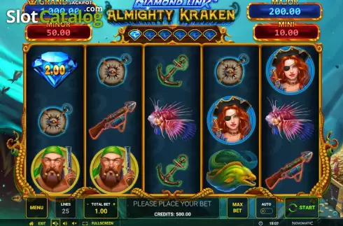 Скрин2. Diamond Link Almighty Kraken слот