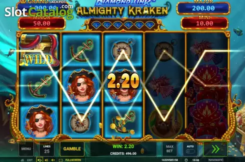 Скрин3. Diamond Link Almighty Kraken слот