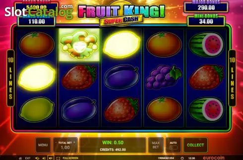 Скрин3. Fruit King Super Cash слот