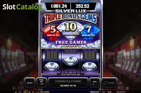 Скрин3. Silver Lux Triple Bonus Gems слот