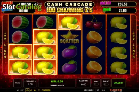 Скрин3. Cash Cascade - 100 Charming 7's слот