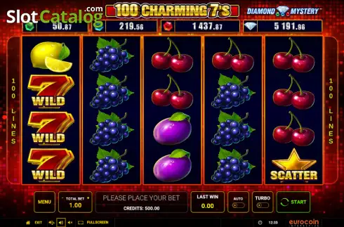 Скрин2. Diamond Mystery - 100 Charming 7's слот
