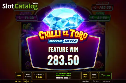 Скрин3. Ultra Blitz - Chilli El Toro слот