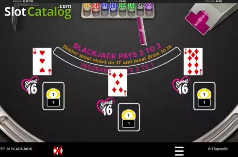 Скрин3. Sweet 16 Blackjack слот