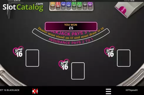 Скрин6. Sweet 16 Blackjack слот