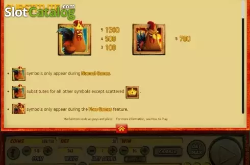 Скрин2. Fire Rooster слот