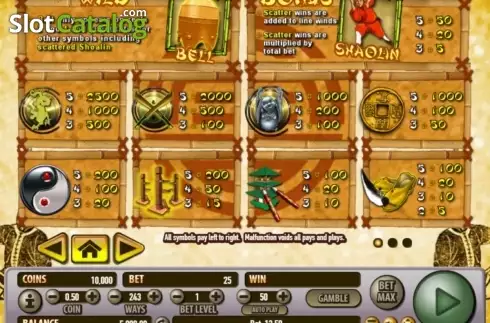 Скрин2. Shaolin Fortunes слот