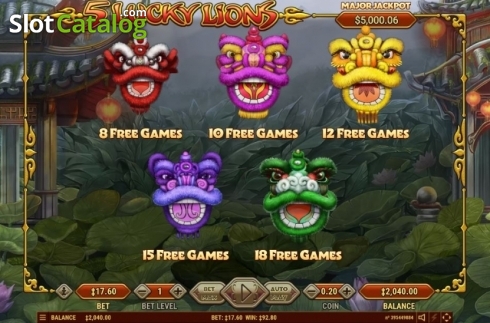Скрин4. 5 Lucky Lions слот