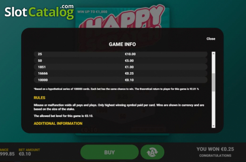 Скрин6. Happy Scratch слот