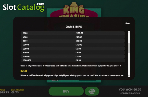 Скрин6. King Treasure слот