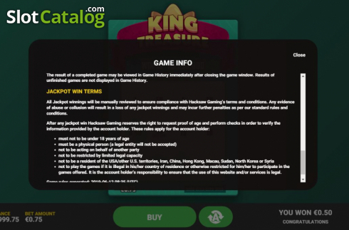 Скрин8. King Treasure слот