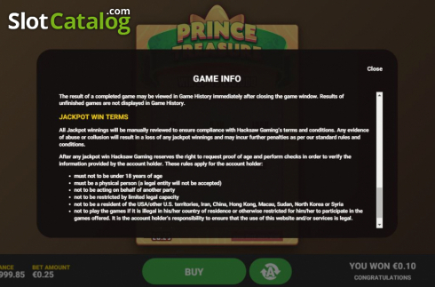 Скрин8. Prince Treasure слот