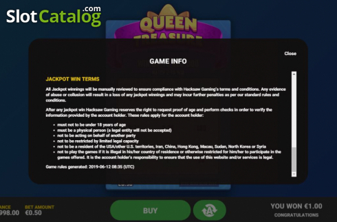 Скрин8. Queen Treasure слот