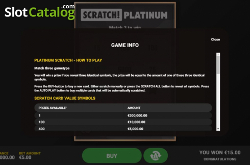 Скрин6. Scratch Platinum слот