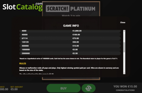 Скрин7. Scratch Platinum слот