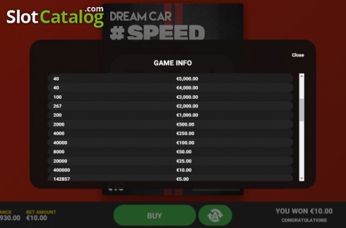 Скрин7. Dream Car Speed слот