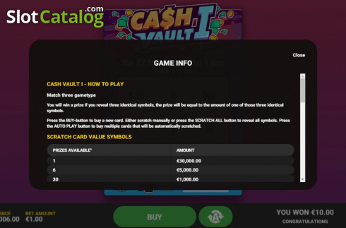 Скрин6. Cash Vault I слот