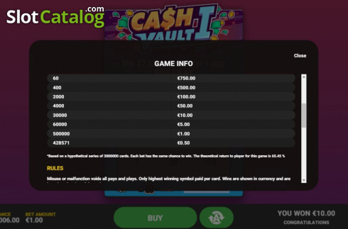 Скрин7. Cash Vault I слот