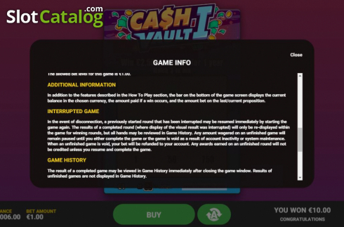 Скрин8. Cash Vault I слот