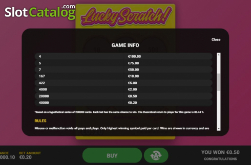 Скрин6. Lucky Scratch (Hacksaw Gaming) слот
