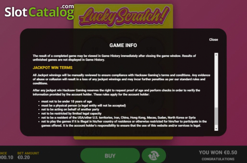 Скрин8. Lucky Scratch (Hacksaw Gaming) слот