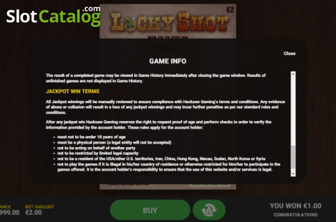 Скрин8. Lucky Shot (Hacksaw Gaming) слот