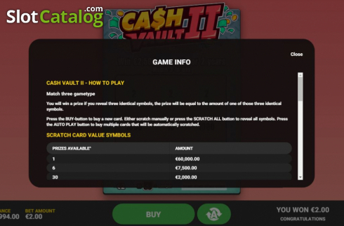 Скрин5. Cash Vault II слот