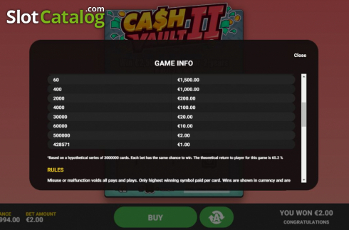 Скрин6. Cash Vault II слот