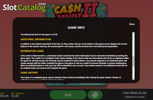 Скрин7. Cash Vault II слот