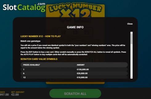 Скрин5. Lucky Number x12 слот