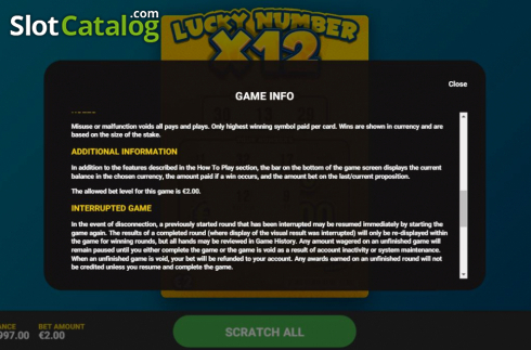 Скрин7. Lucky Number x12 слот