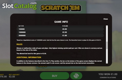 Скрин8. Scratch 'Em слот