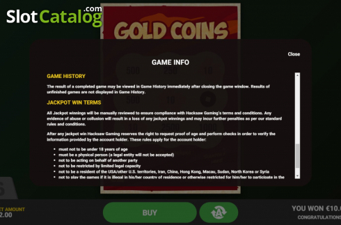 Скрин9. Gold Coins слот