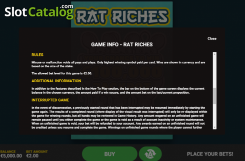 Скрин8. Rat Riches слот