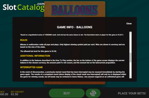 Скрин9. Balloons слот