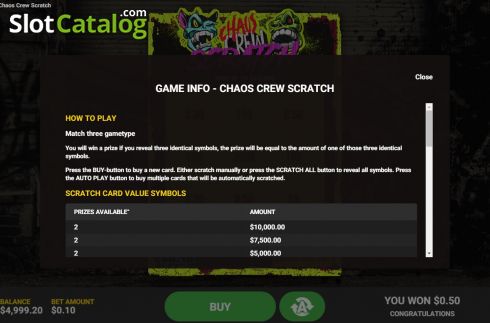 Скрин8. Chaos Crew Scratch слот