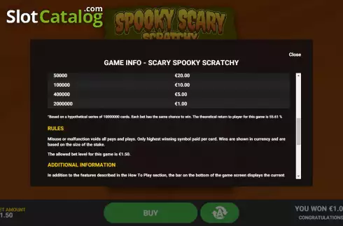 Скрин6. Spooky Scary Scratchy слот