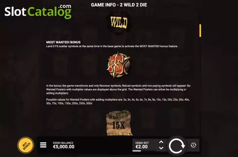 Скрин9. 2 Wild 2 Die слот