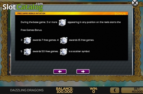 Скрин6. Dazzling Dragons слот