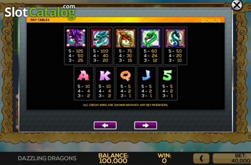 Скрин7. Dazzling Dragons слот