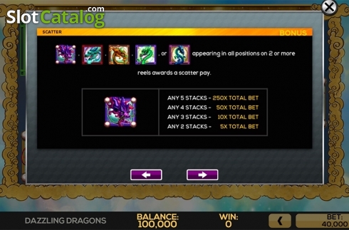 Скрин8. Dazzling Dragons слот